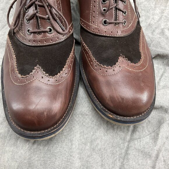 Johnston & Murphy Men 11 M Brown Leather Suede Oxford Lace Shoes Flex System - Picture 2 of 10